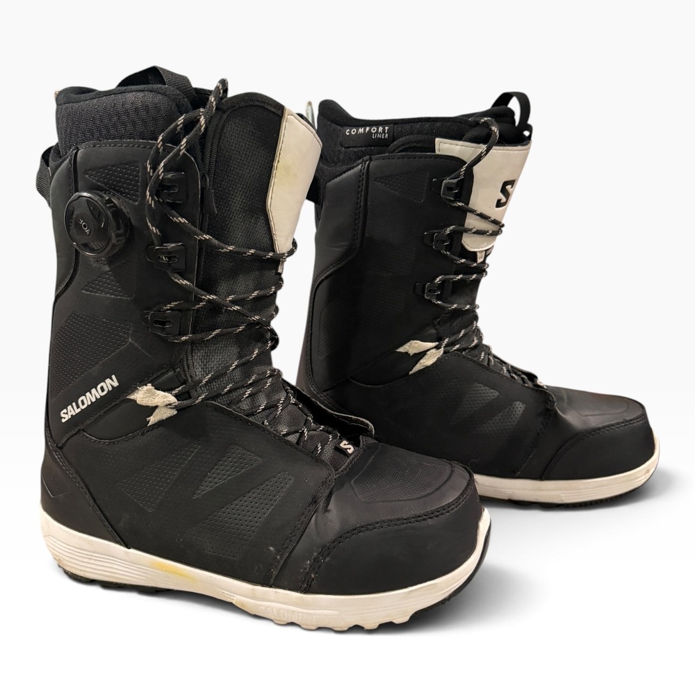 Salomon Launch Lace SJ BOA Snowboard Boots Mens 8.5 Black White 417087 NICE!